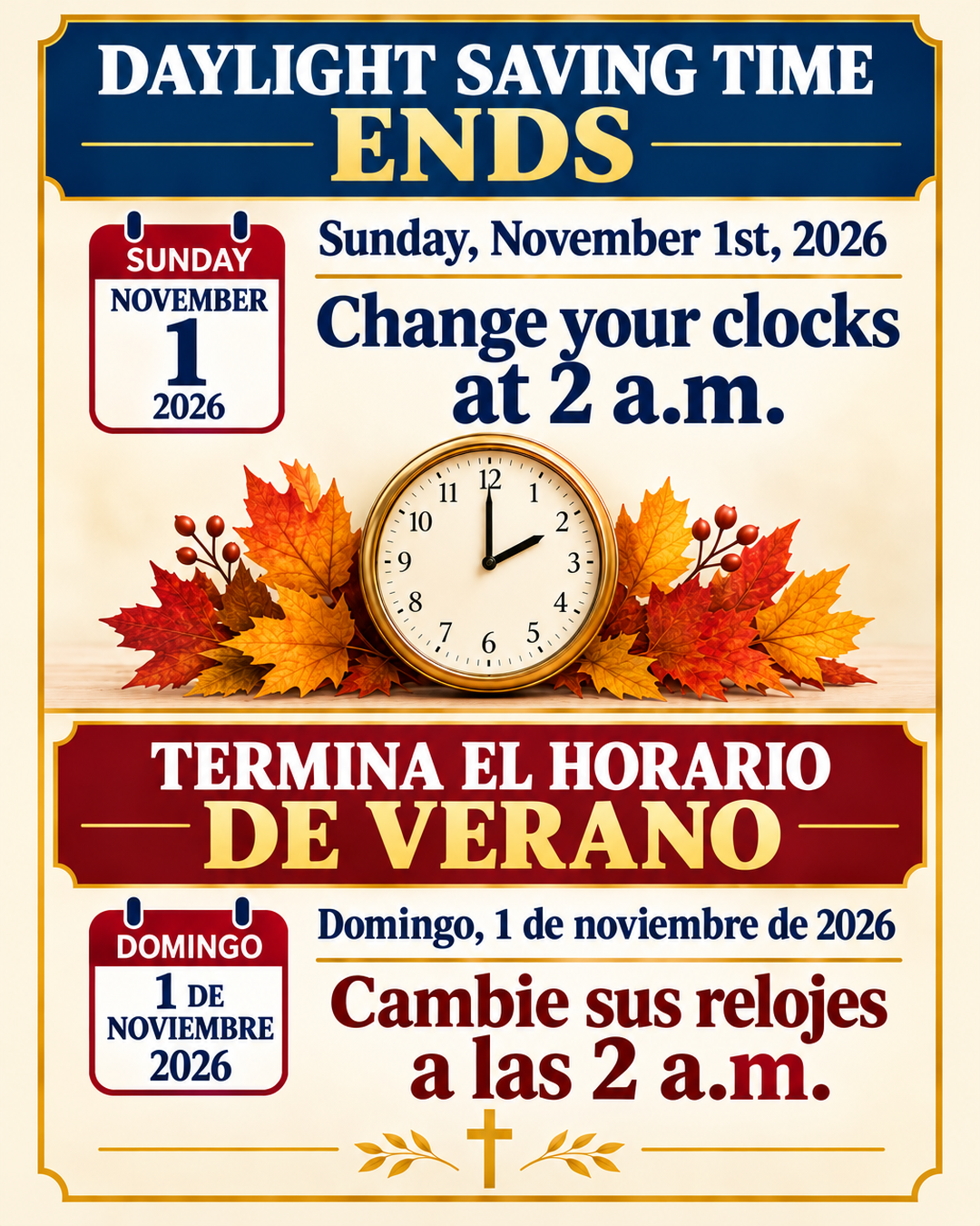 Termina el Horario de Verano                                                                                                                                                                                                                                                                                